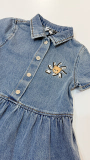 Moschino Girls Blue Washed Denim Teddy Bear Dress