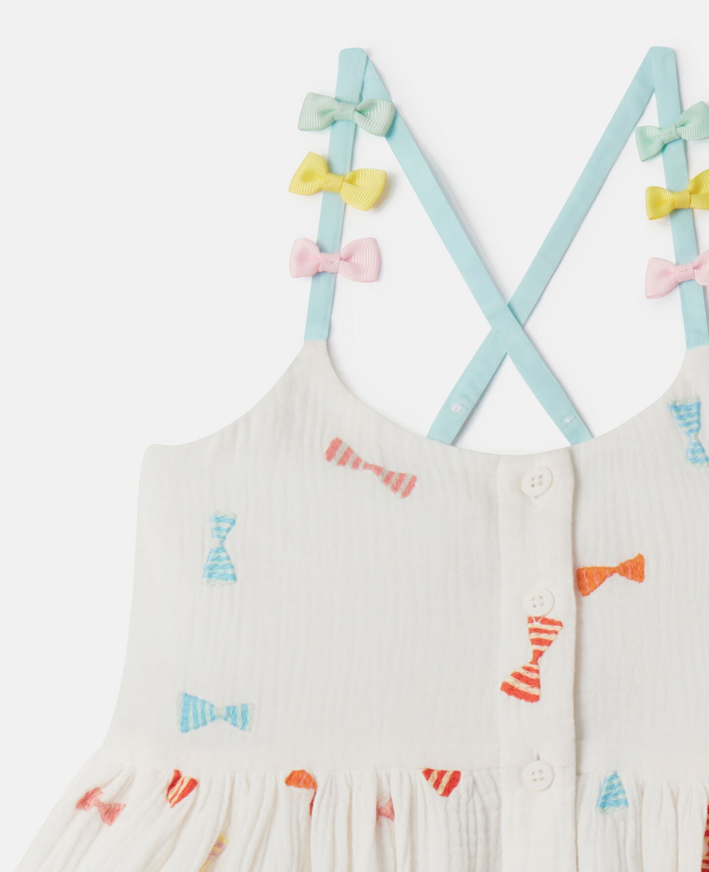 Stella McCartney Girls Striped Bow Print Cami Dress