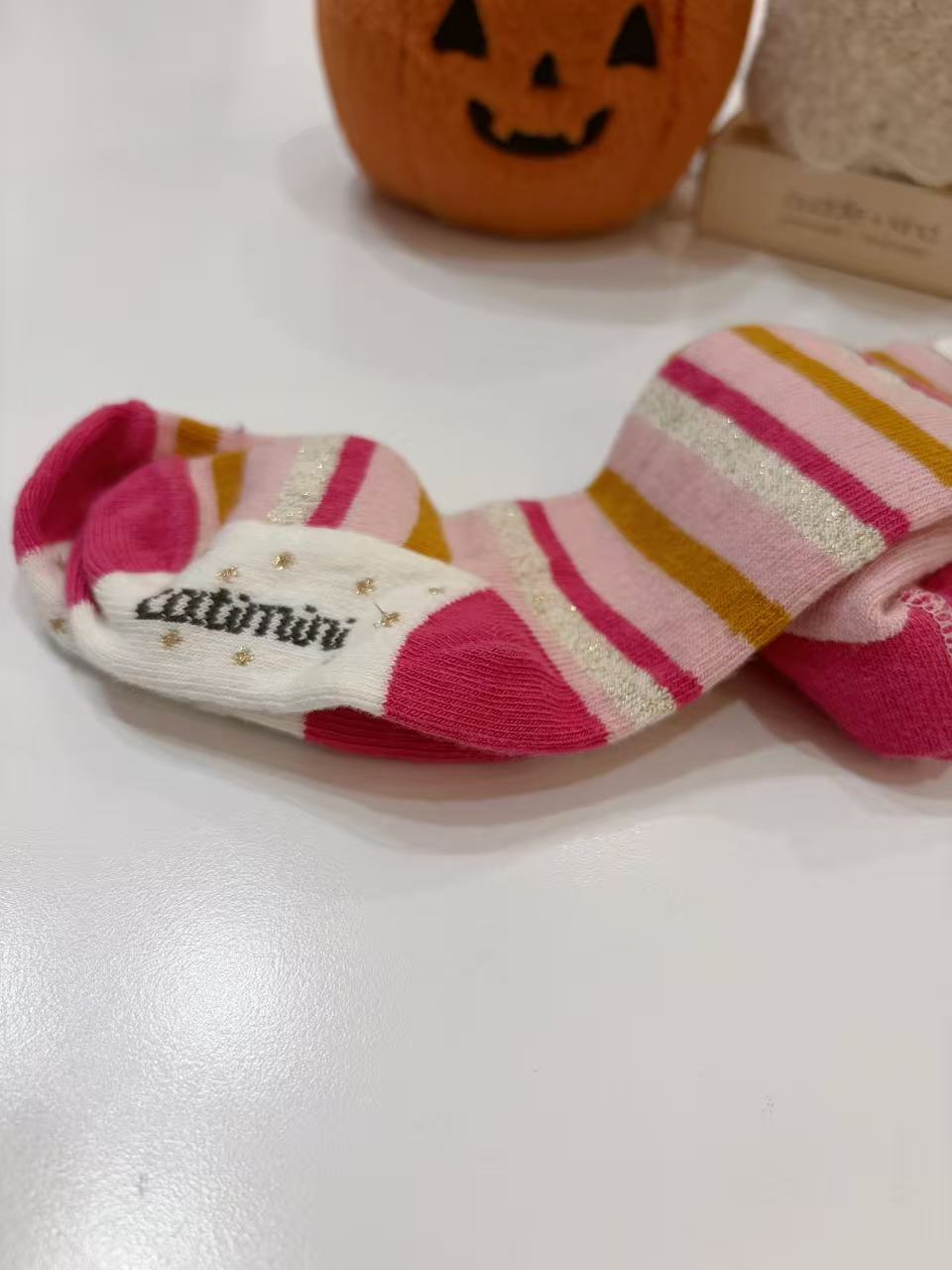 Catimini Ailleurs Pink Stripe Tights