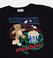 Moschino Kids Black T-shirt  with Film Theme Print