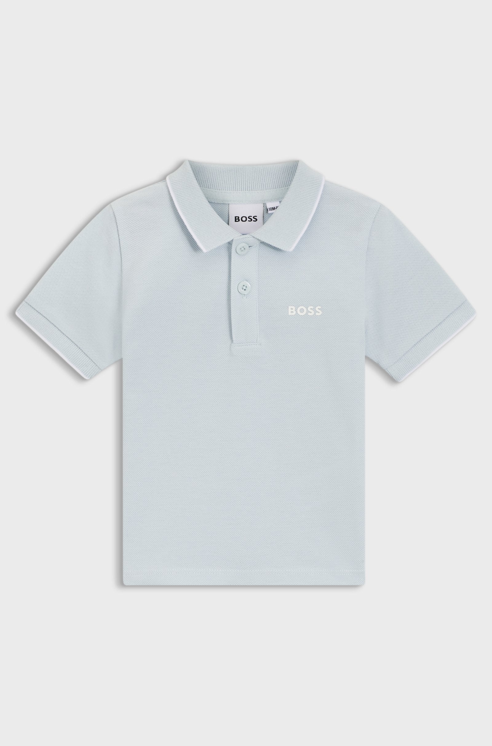 Boss Baby Boys Pale Green Cotton Piqué Polo Shirt