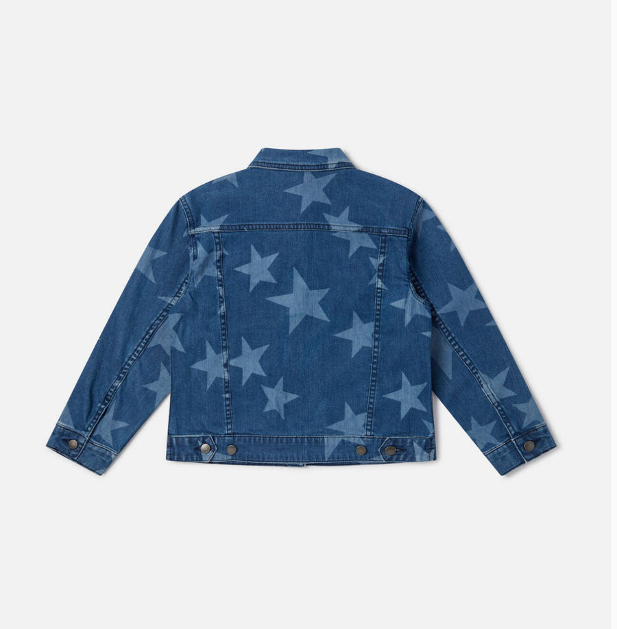 Stella McCartney Printed Denim Bleached Stars Jacket