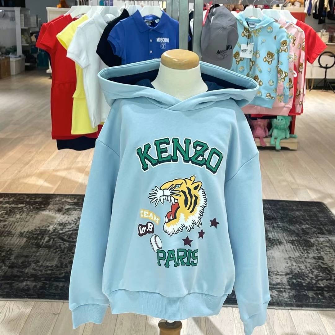 Kenzo Pale Blue Hooded Sweatshirt
