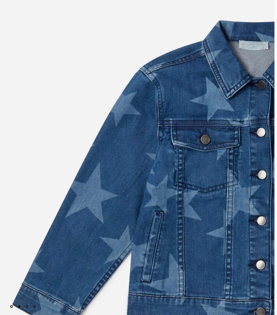 Stella McCartney Printed Denim Bleached Stars Jacket