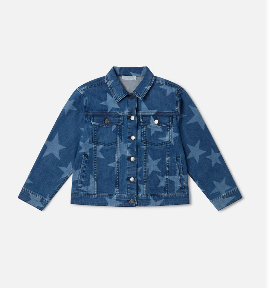 Stella McCartney Printed Denim Bleached Stars Jacket