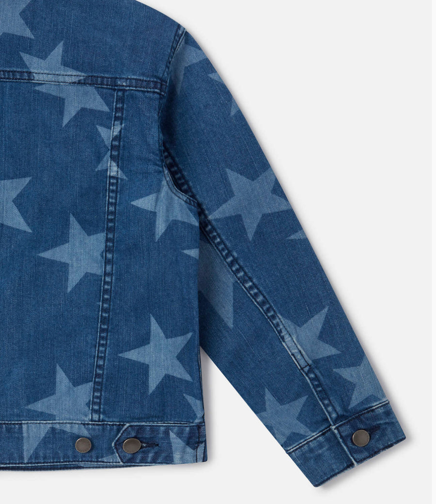 Stella McCartney Printed Denim Bleached Stars Jacket