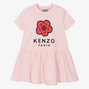 Kenzo Baby Girls Pink Flower Cotton Dress