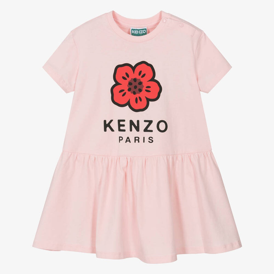 Kenzo Baby Girls Pink Flower Cotton Dress