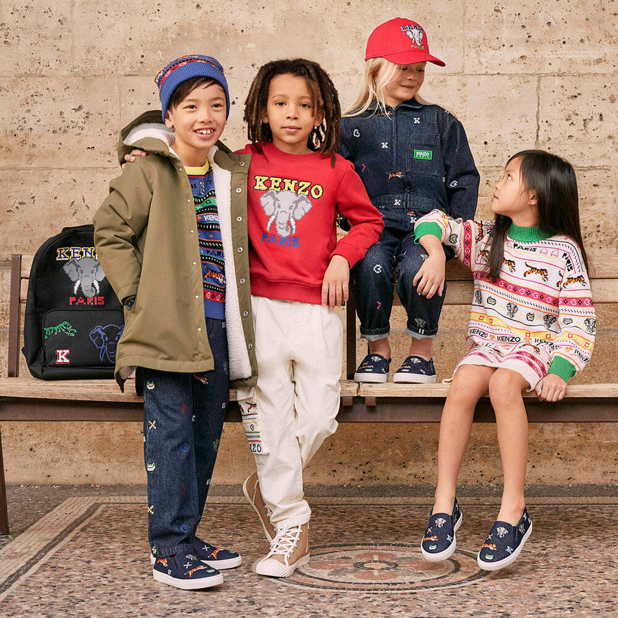 KENZO KIDS Teen Girls Pink Jacquard Knit Sweater Dress – Enfance