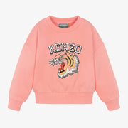 Kenzo Girls Pink Embroidered Cotton Sweatshirt