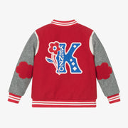 Kenzo Girls Red Bomber Jacket with K Flower