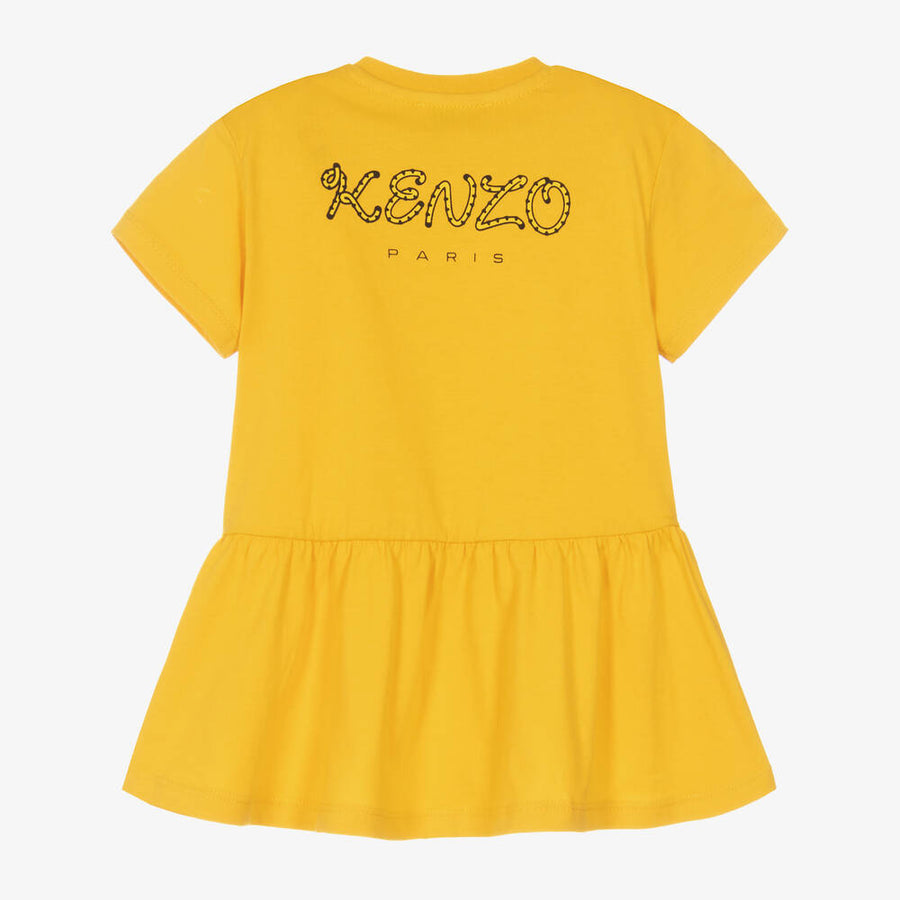 Kenzo Baby Girls Logo Tiger Yellow Dress