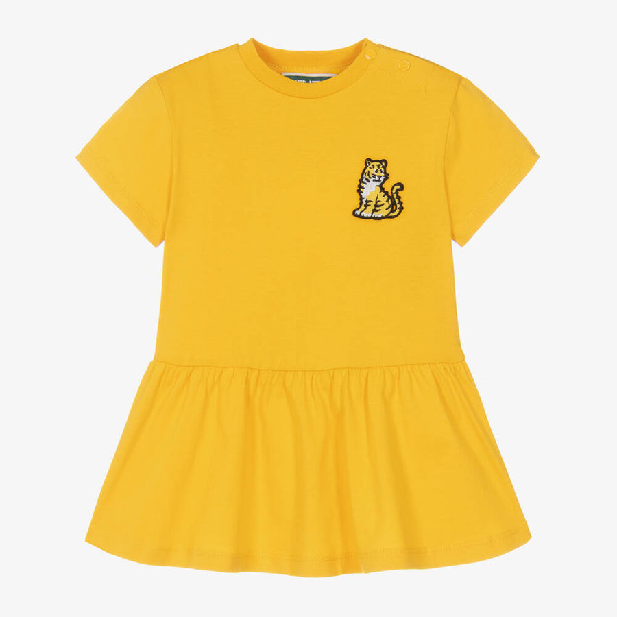 Kenzo Baby Girls Logo Tiger Yellow Dress