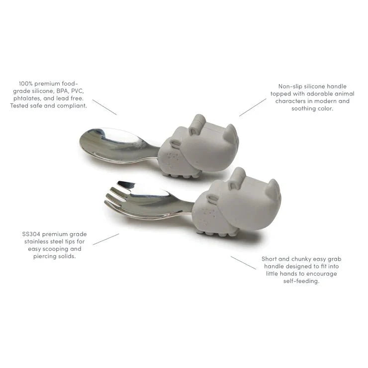 Loulou Lollipop Born to be Wild Learning Spoon/Fork Set