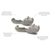 Loulou Lollipop Born to be Wild Learning Spoon/Fork Set