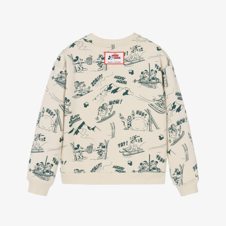 The Marc Jacobs Beige Sweatshirt with Mickey Skiing Print