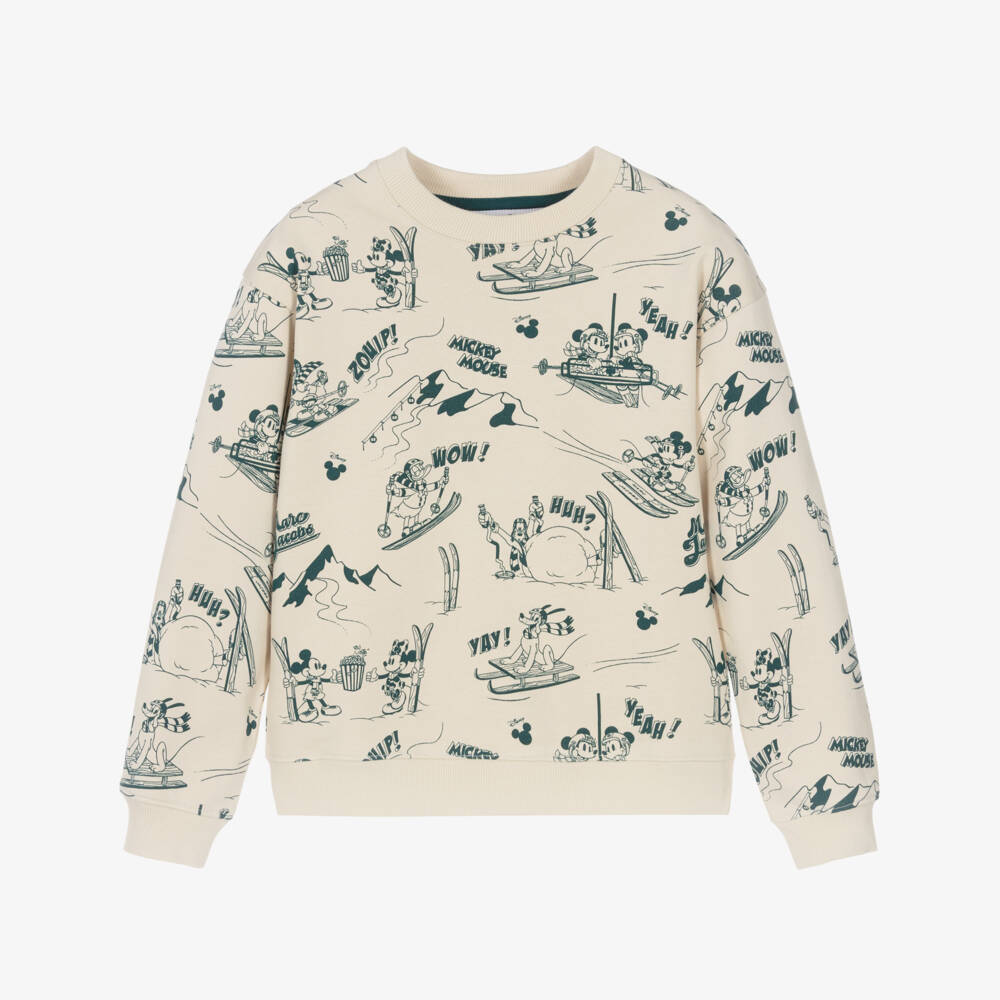 The Marc Jacobs Beige Sweatshirt with Mickey Skiing Print