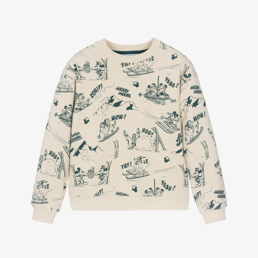 The Marc Jacobs Beige Sweatshirt with Mickey Skiing Print