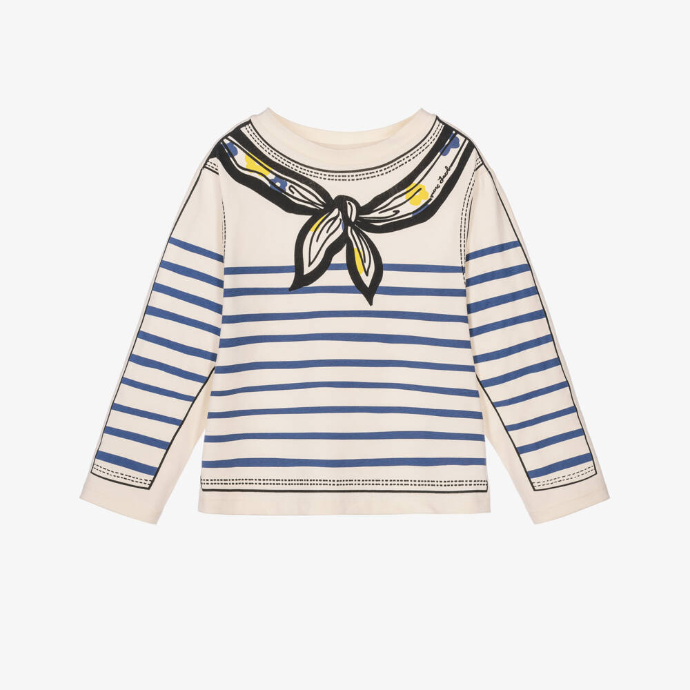 The Marc Jacobs Striped Long Sleeve Navy Tee