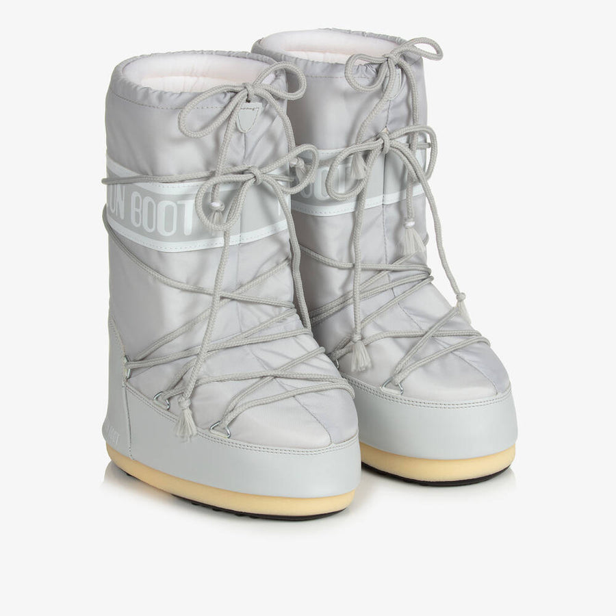 MOON BOOT ICON GREY NYLON BOOTS