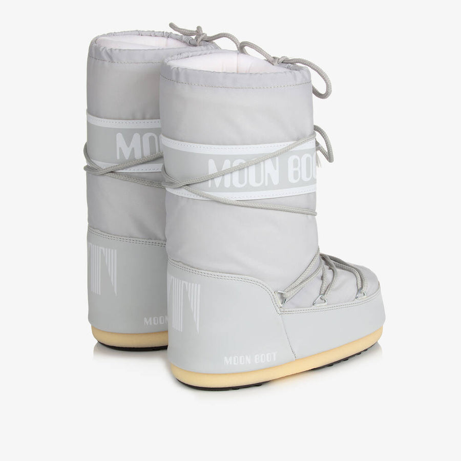 MOON BOOT ICON GREY NYLON BOOTS
