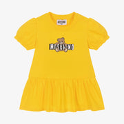 Moschino Baby Girls Cotton Jersey Teddy  Bear Logo Dress