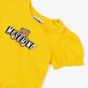 Moschino Baby Girls Cotton Jersey Teddy  Bear Logo Dress