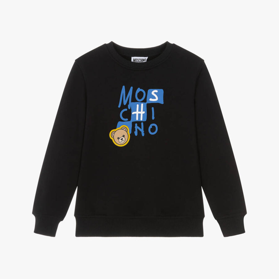 Moschino Kids Black Sweatshirt with Fun Logo