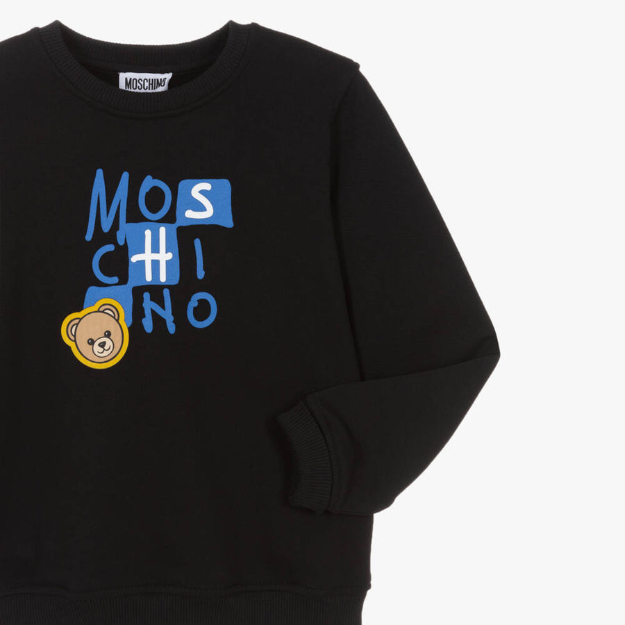 Moschino Kids Black Sweatshirt with Fun Logo
