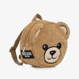Moschino Brown Fleece Teddy Bear Backpack (22cm)