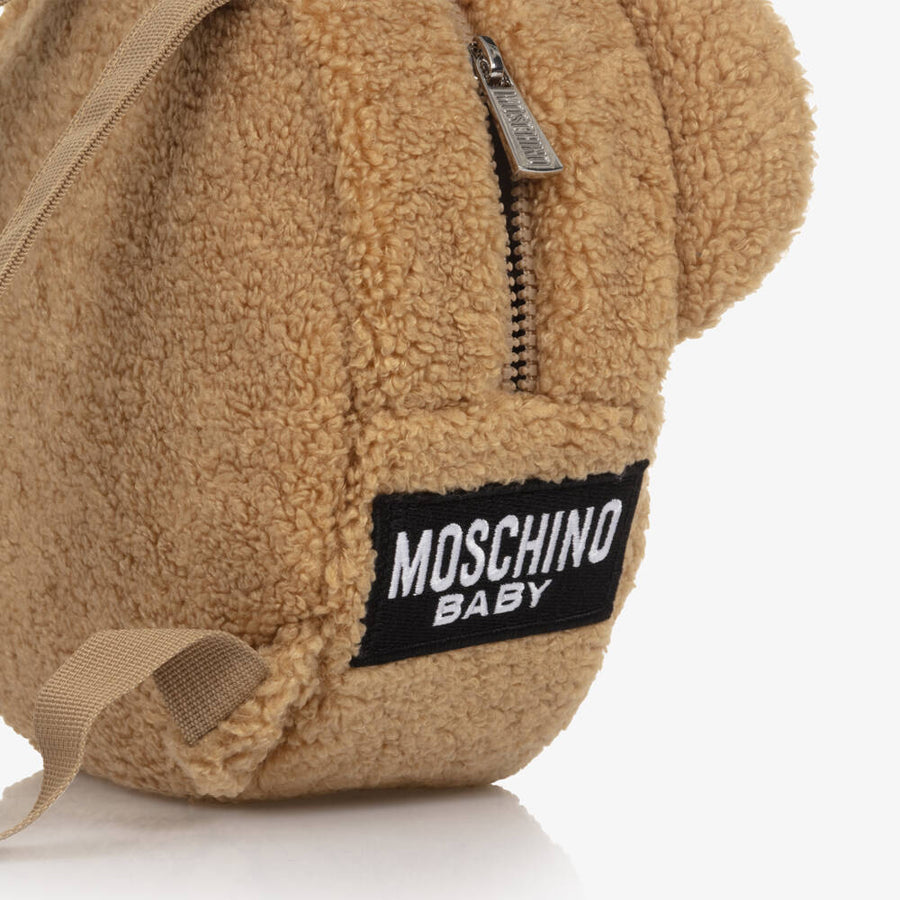 Moschino Brown Fleece Teddy Bear Backpack (22cm)