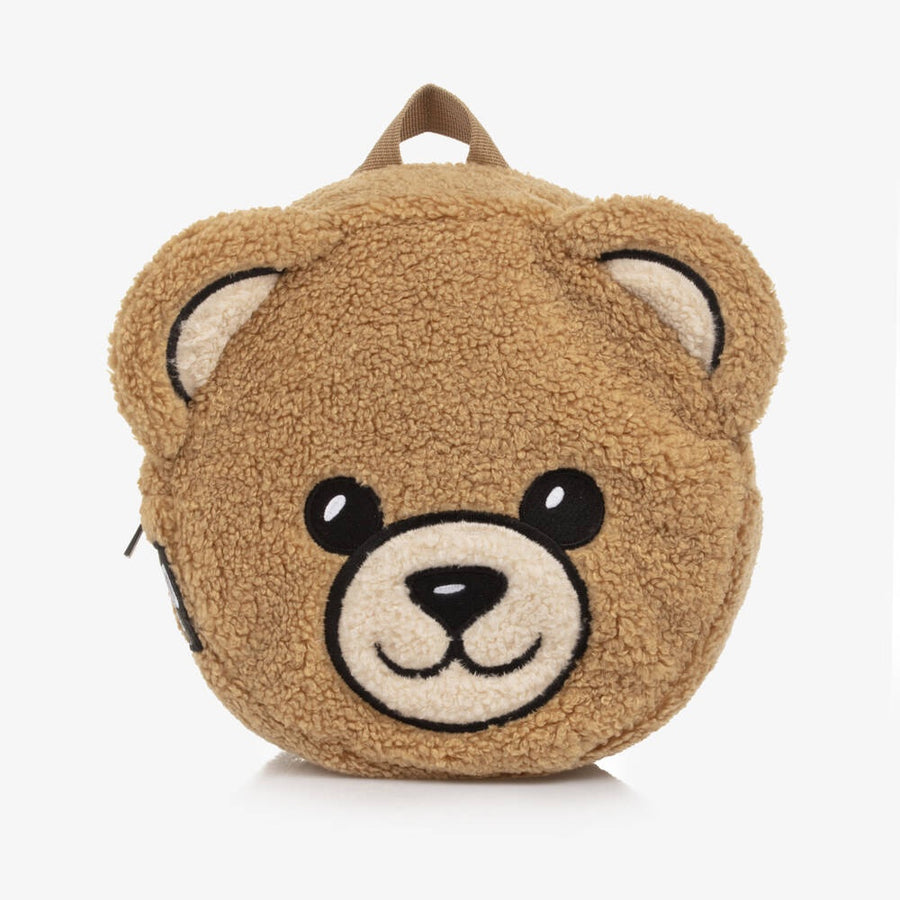 Moschino Brown Fleece Teddy Bear Backpack (22cm)