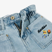 Moschino Girls Blue Denim Floral Shorts Set