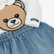 Moschino Girls Blue Denim Teddy Bear Dress Set