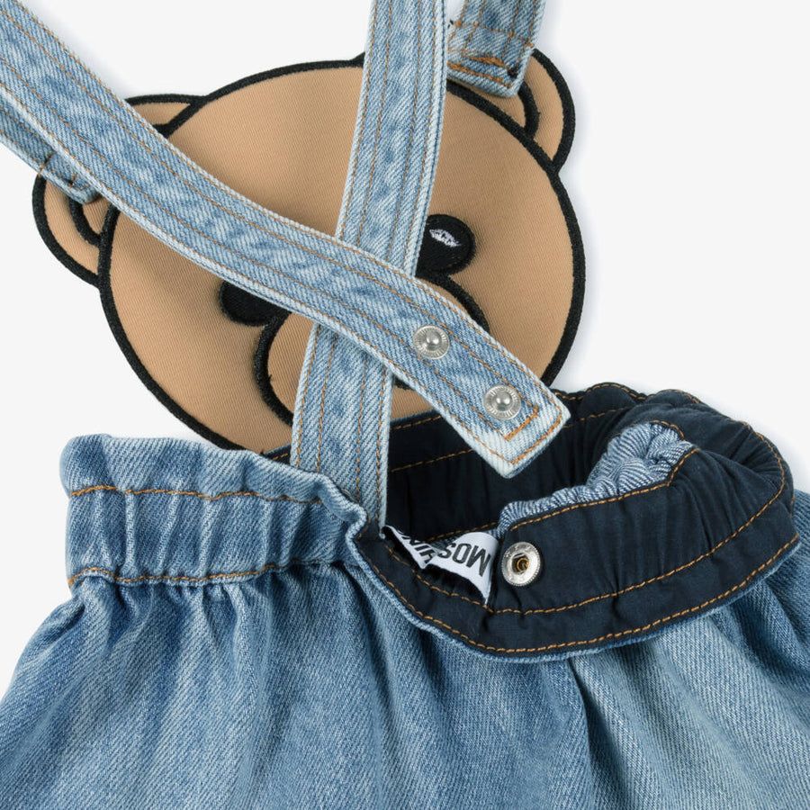 Moschino Girls Blue Denim Teddy Bear Dress Set
