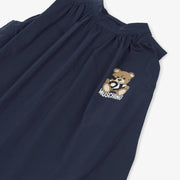 Moschino Girls Navy Blue Cotton Dress