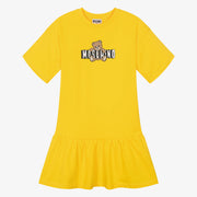 Moschino Girls Yellow Bear Logo Dress