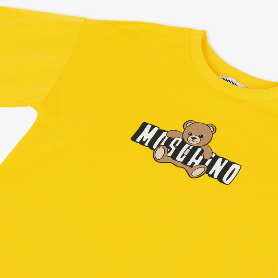 Moschino Girls Yellow Bear Logo Dress