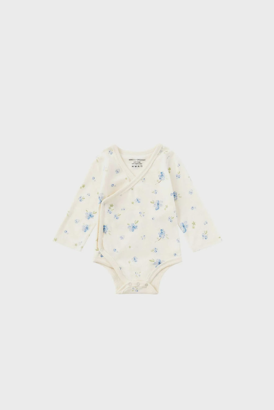 Norsu Baby Organic Kimono Long-sleeve Onesie-Blueberry