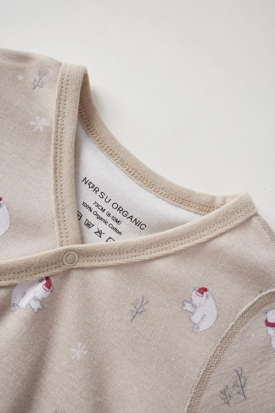 Norsu Baby Organic Kimono Long-sleeve Onesie-Polar Bear