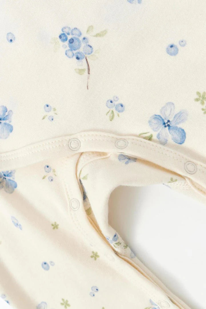 Norsu Baby Organic Kimono Sleeper-Blueberry