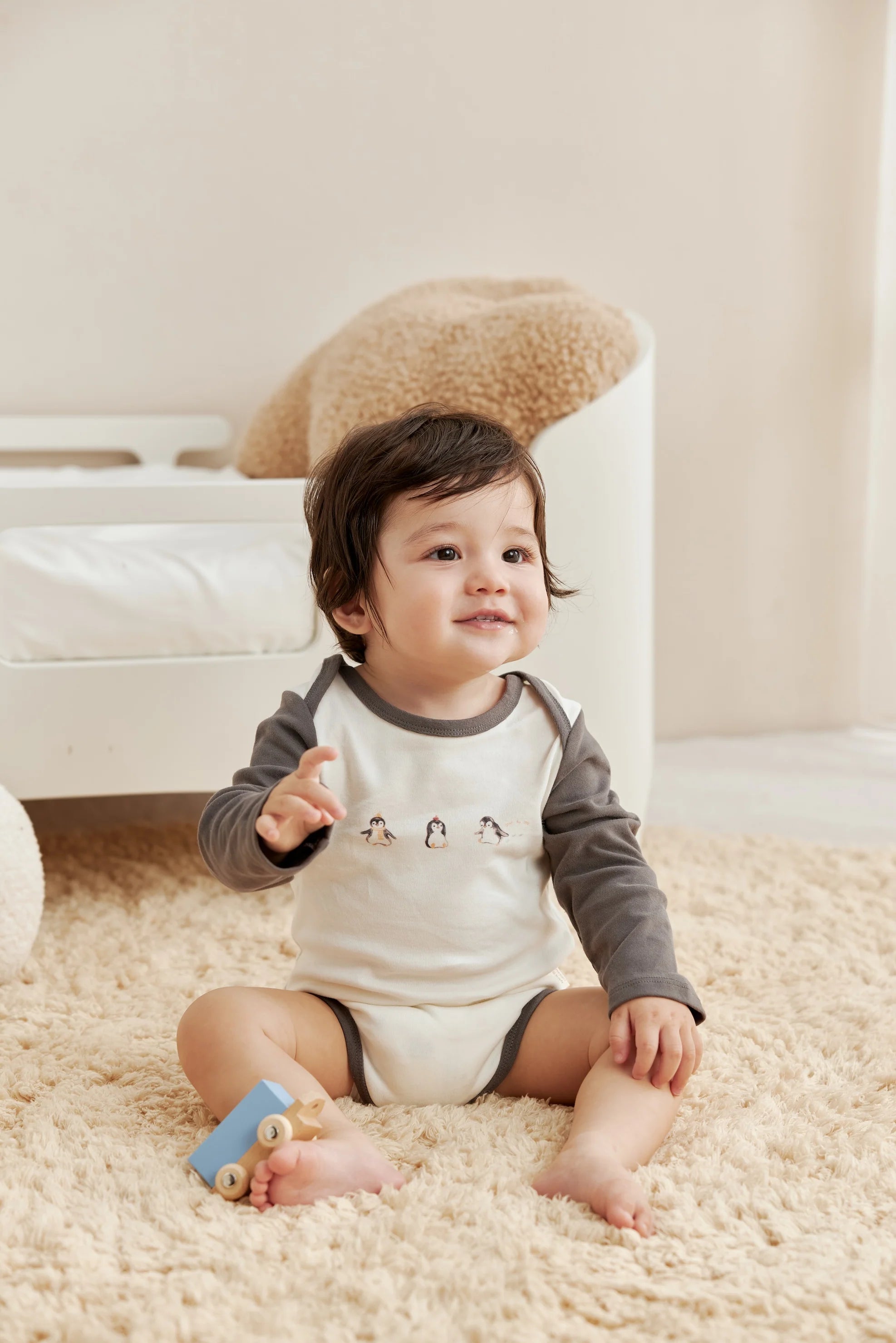 Baby Organic Long-sleeve Onesie-Baby Penguin