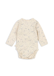 Konges Slojd Basic LS Newborn Kimono Bodysuit - Cielo Marino