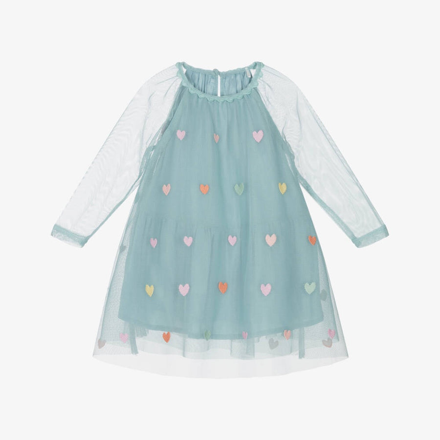 Stella McCartney Kids Baby Girls Pastel Green Tulle Hearts Dress