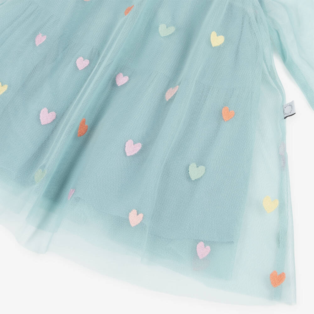 Stella McCartney Kids Baby Girls Pastel Green Tulle Hearts Dress