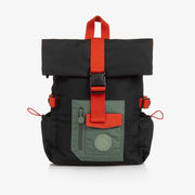 Stella McCartney Kids Boys Black Backpack With Green & Orange Detailing (38cm)