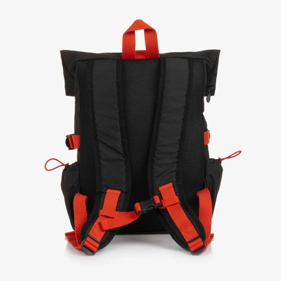 Stella McCartney Kids Boys Black Backpack With Green & Orange Detailing (38cm)