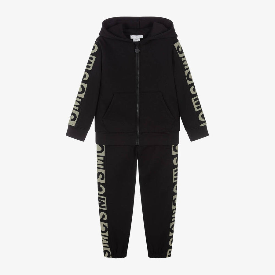 Stella McCartney Boys Black Cotton SMC Logo Tracksuit