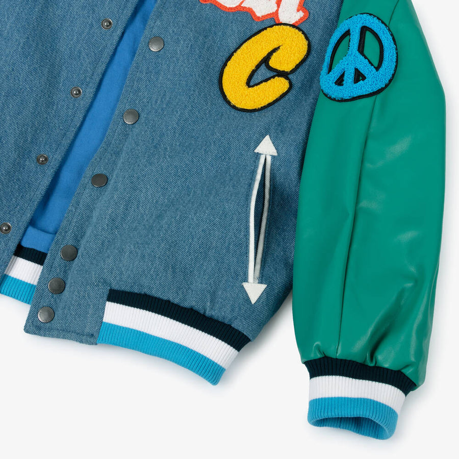 Stella McCartney Kids Boys Blue Denim Varsity Jacket
