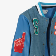 Stella McCartney Kids Boys Blue Denim Varsity Jacket